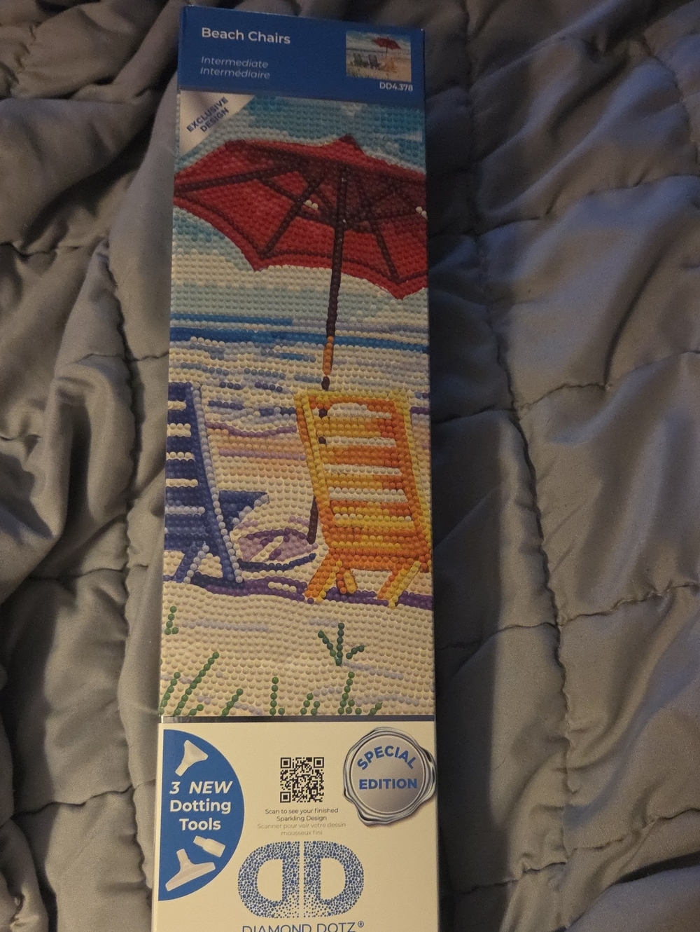 Diamond Dotz Beach Chairs Home Art - Red & Yellow